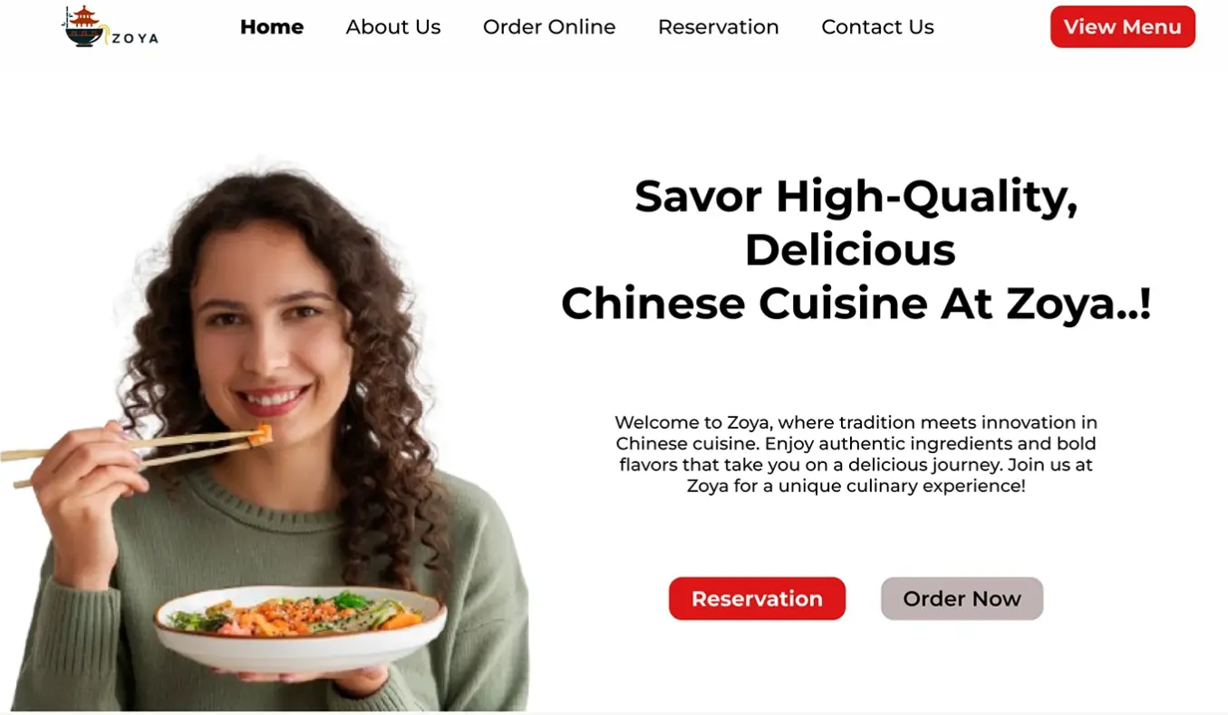 Chinese Restaurant Website UI/UX Project