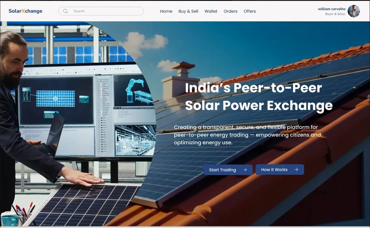 Solar Power Exchange P2P Platform UI/UX Design